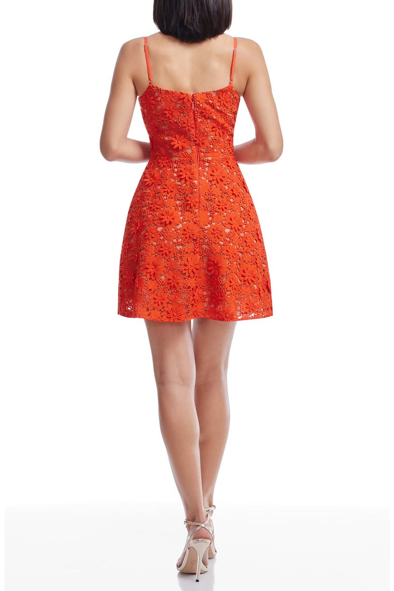 Ayla Floral Embroidered Minidress, Alternate, color, POPPY