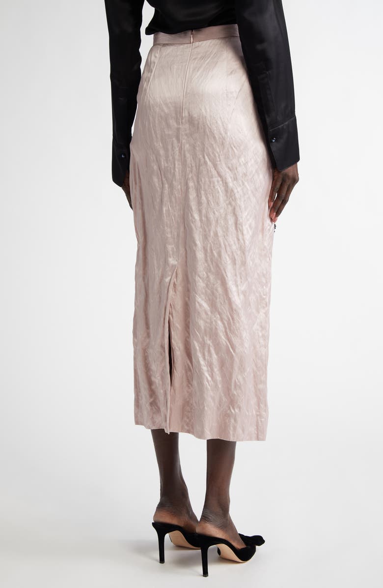 Erdem Floral Appliqué Satin Pencil Skirt, Alternate, color, 