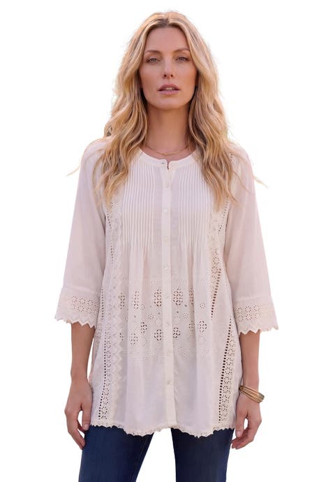 Eyelet Big Shirt (Plus)