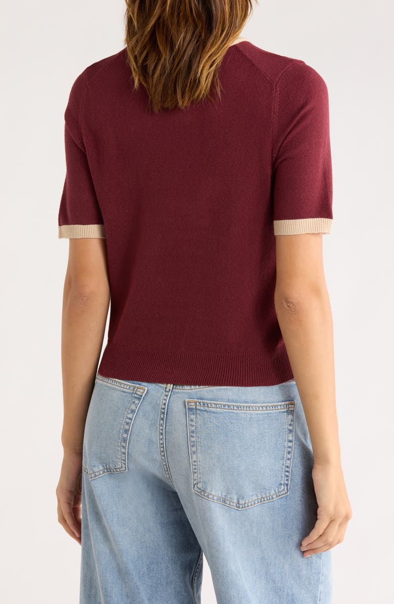 French Connection Babysoft Crop Ringer T-Shirt, Alternate, color, Bord/Sand