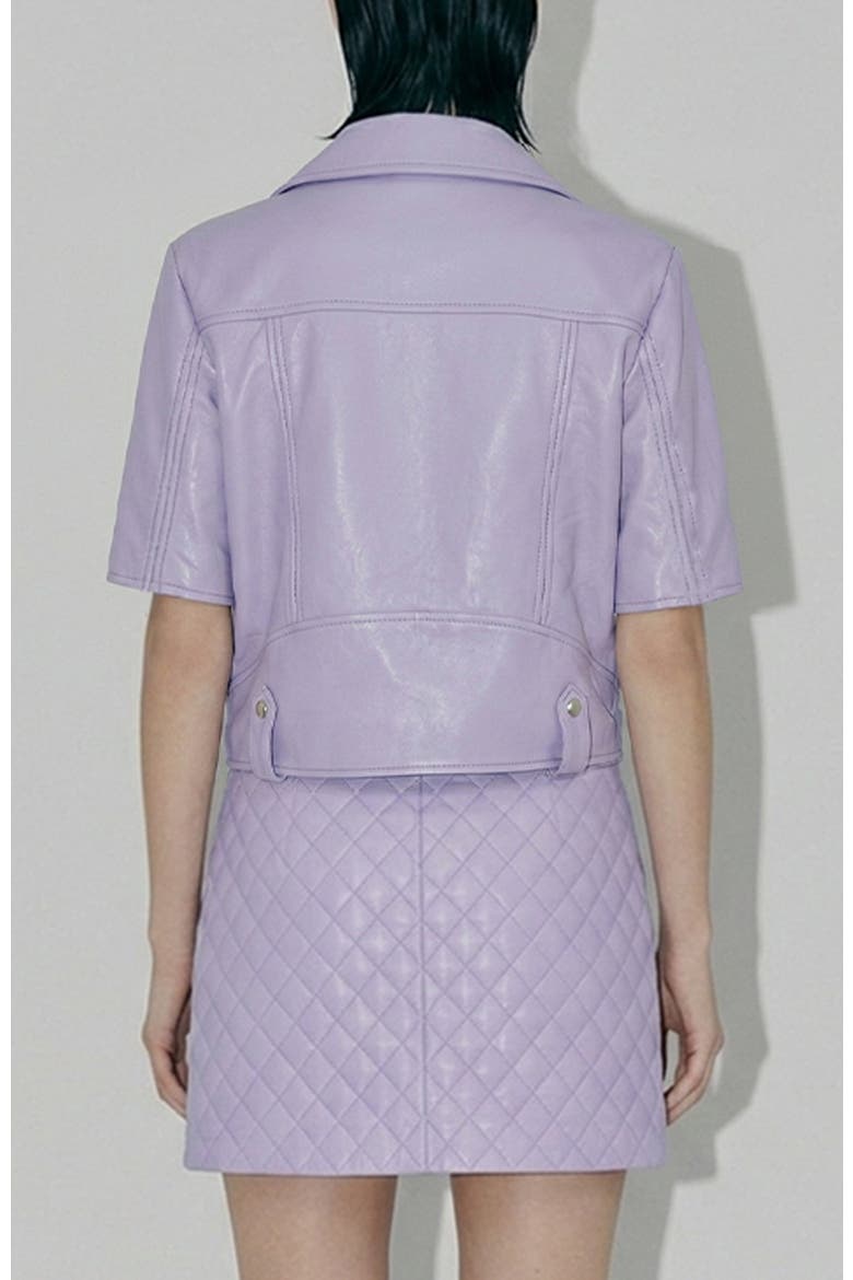 Nico Recycled Leather Skirt, Alternate, color, Pastel Lilac