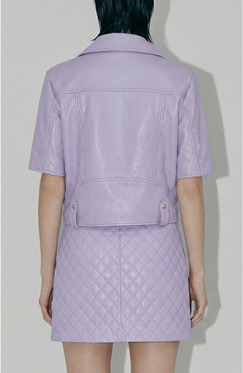 AS by DF Nico Recycled Leather Skirt, Alternate, color, Pastel Lilac