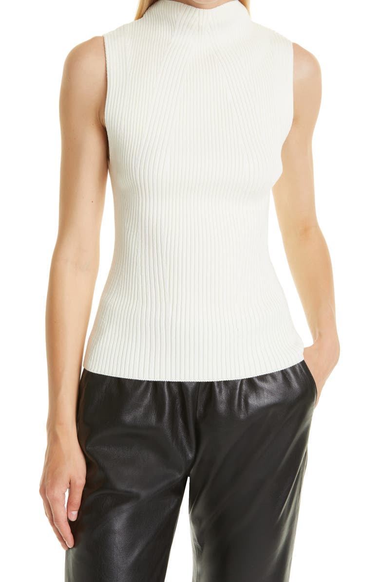 ANINE BING Women's Opal Directional Ribbed Sweater Tank, Main, color, Ivory