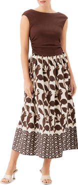 FIFTEEN TWENTY Carina Contrast Midi Dress