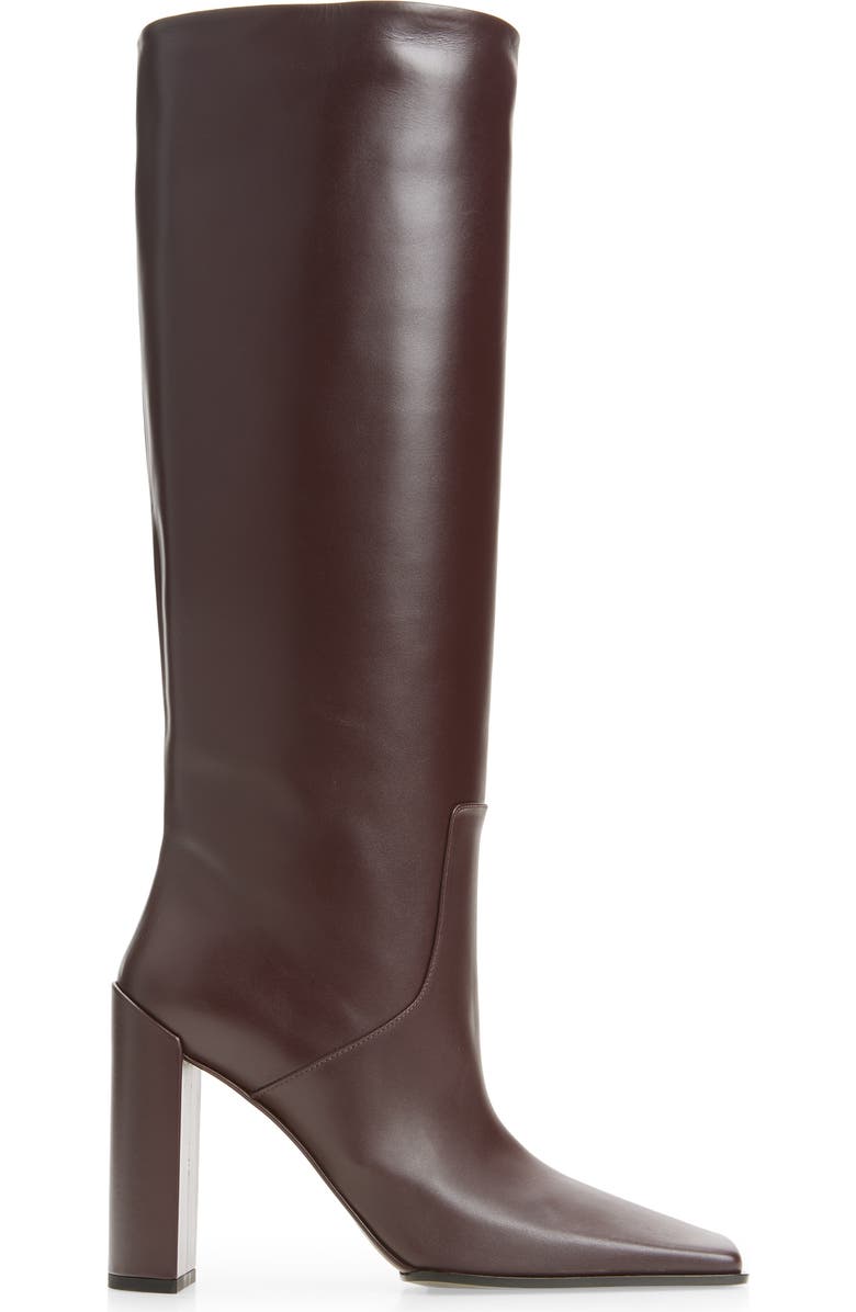 Alaïa Square Toe Tall Boot, Alternate, color, Chocolat