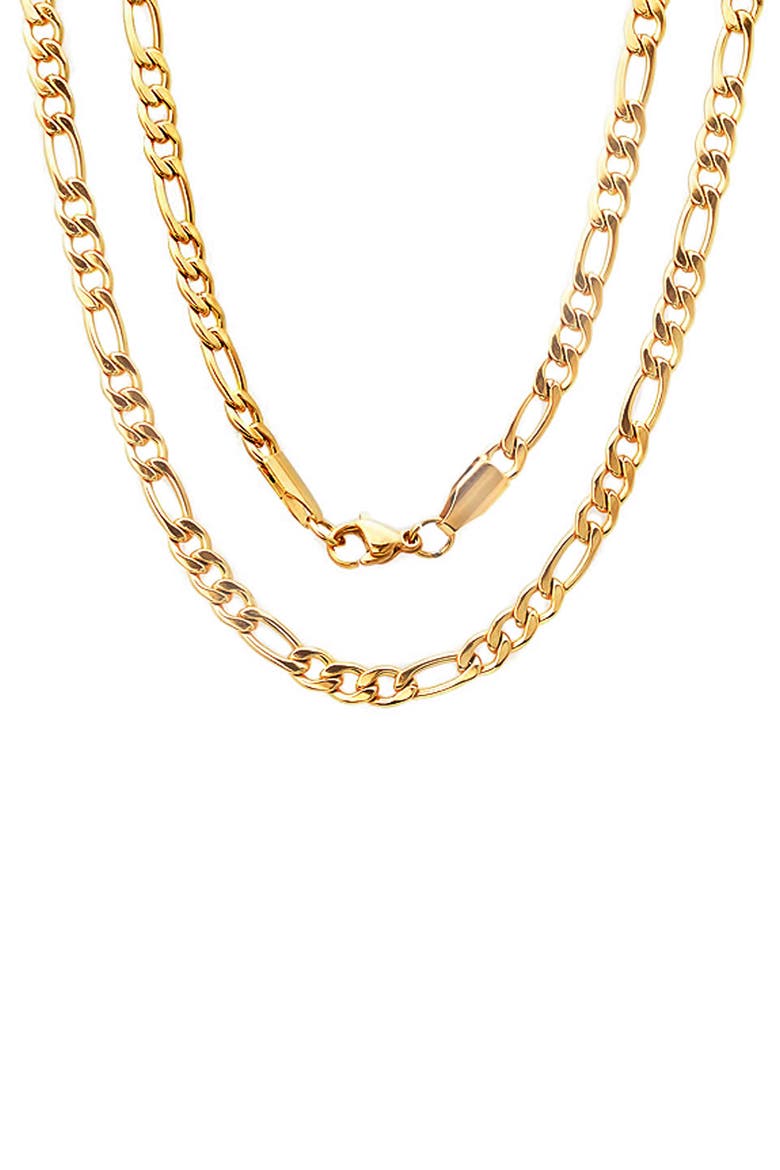 Men's 18k Gold Plated Figaro Chain Necklace, Main, color, GOLD
