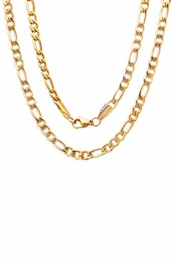 Men's 18k Gold Plated Figaro Chain Necklace