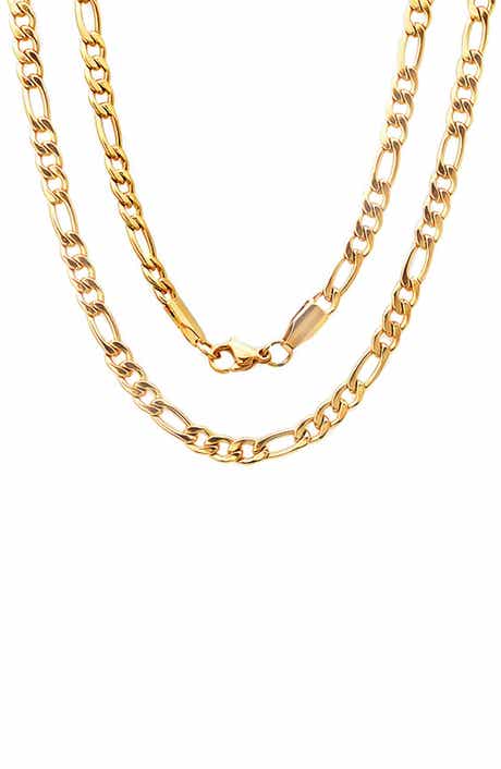 Men's 18k Gold Plated Figaro Chain Necklace