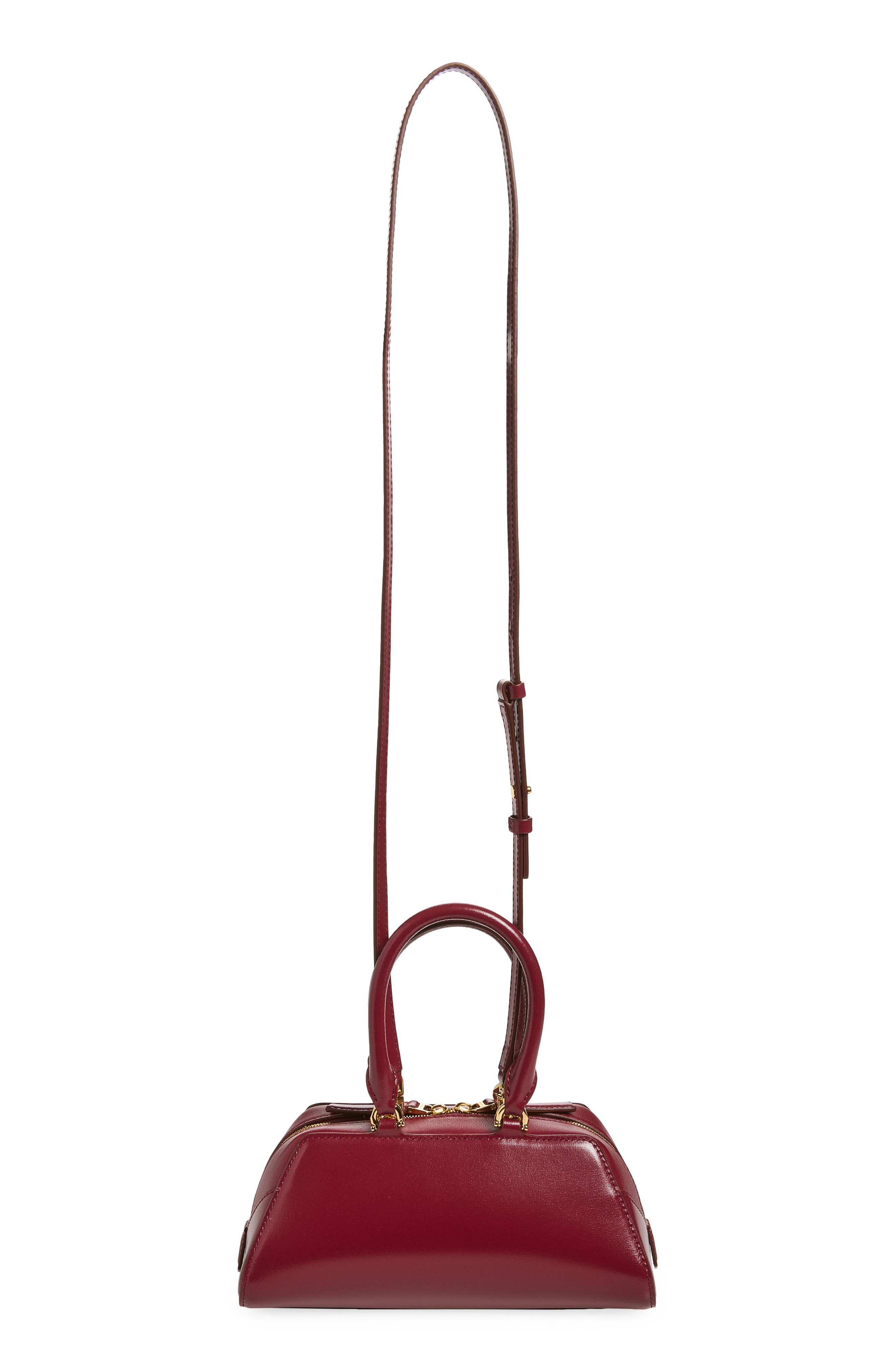 Givenchy Mini Antigona Leather East/West Satchel, Alternate, color, Burgundy