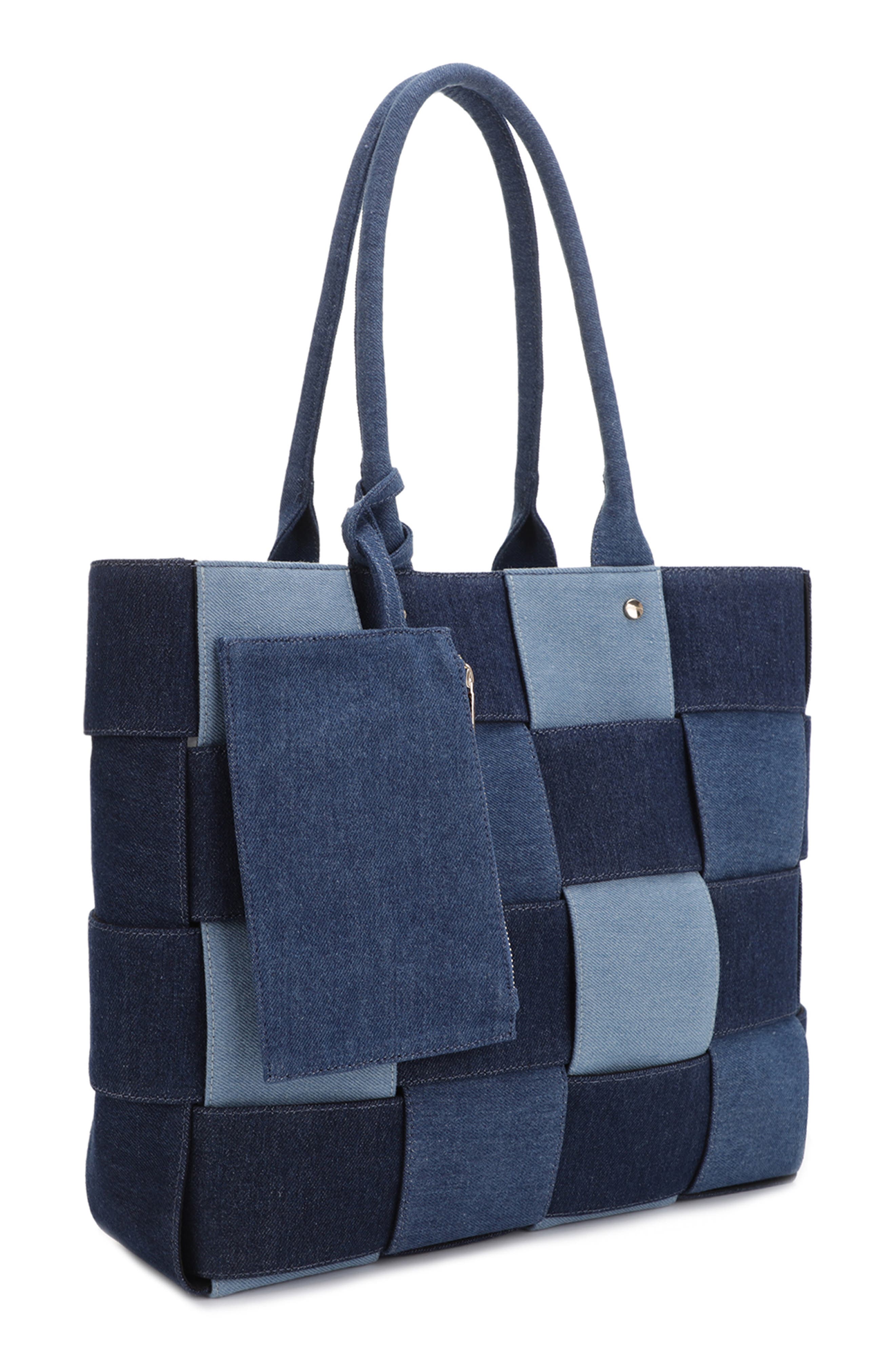 Mali + Lili Ariana Woven Denim Tote, Alternate, color, 