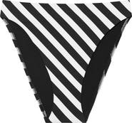 Lauren Ralph Lauren Stripe High Leg Bikini Bottoms