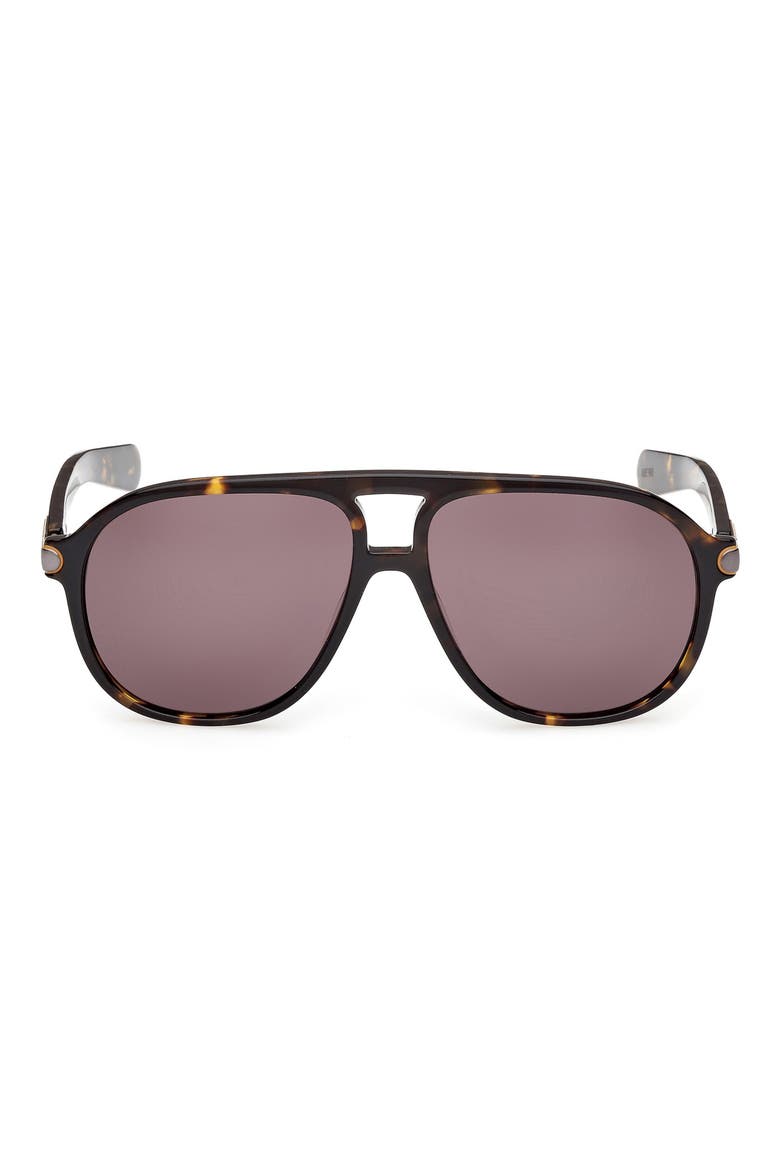 58mm Pilot Sunglasses, Main, color, DARK HAVANA / BROWN