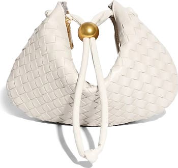Woven Faux Leather Top Handle Bag