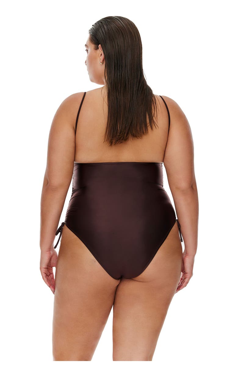Flirtt Gottex Satin Touch Adjustable One Piece, Alternate, color, Brown