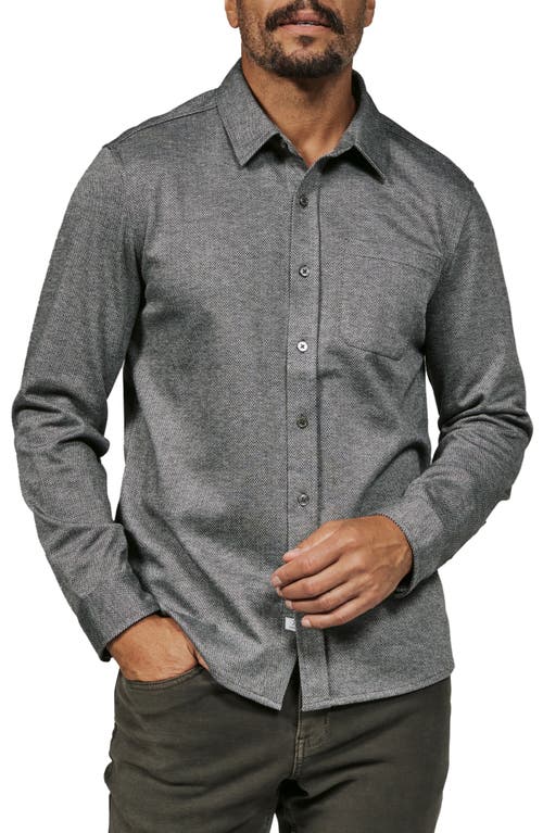 7 Diamonds Generation Knit Button-Up Shirt in Grey 