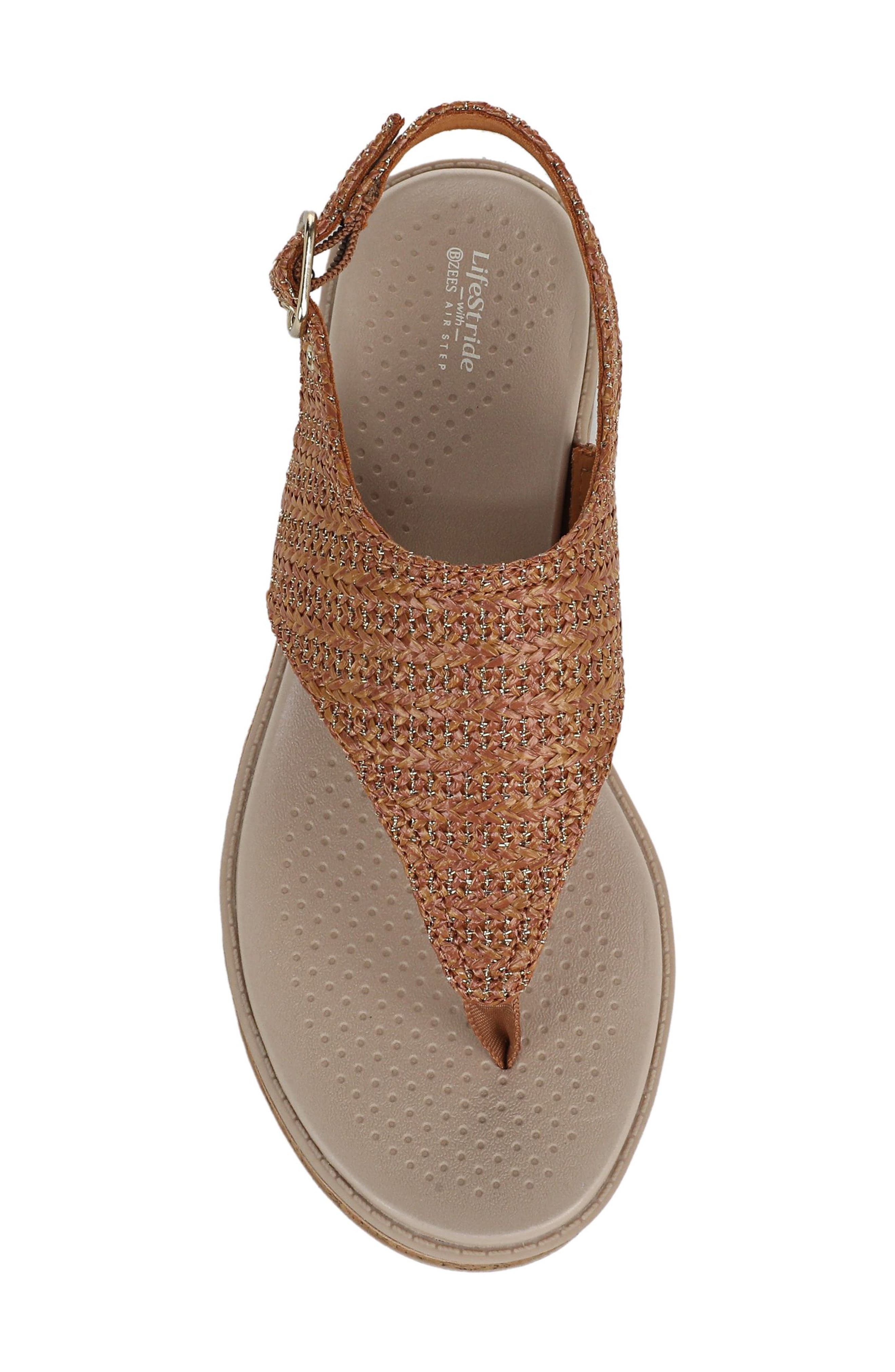 LifeStride Beachy Wedge Sandal, Alternate, color, Brown