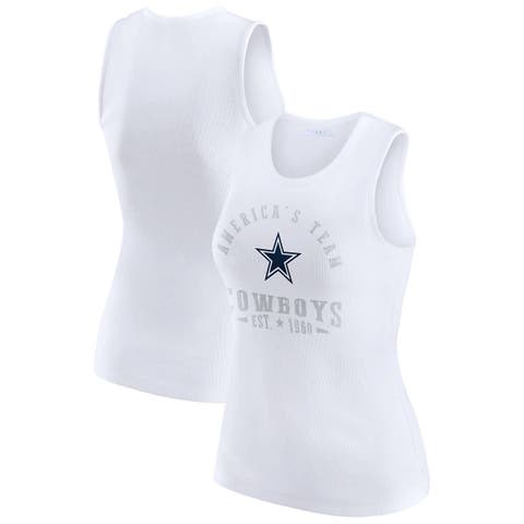 Women's WEAR by Erin Andrews  White Dallas Cowboys Ribbed Graphic Tank Top