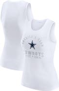 WEAR by Erin Andrews Women's WEAR by Erin Andrews  White Dallas Cowboys Ribbed Graphic Tank Top