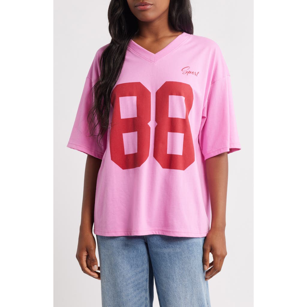 Vinyl Icons 88 Oversize Graphic T-shirt In Pink
