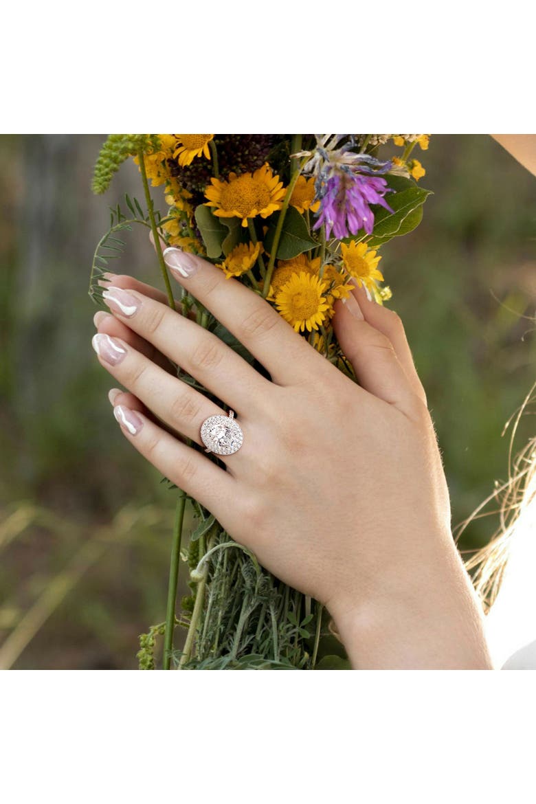 3-7/8 CTW Lab-Grown Diamond Double Halo Ring 14k, Alternate, color, White Gold