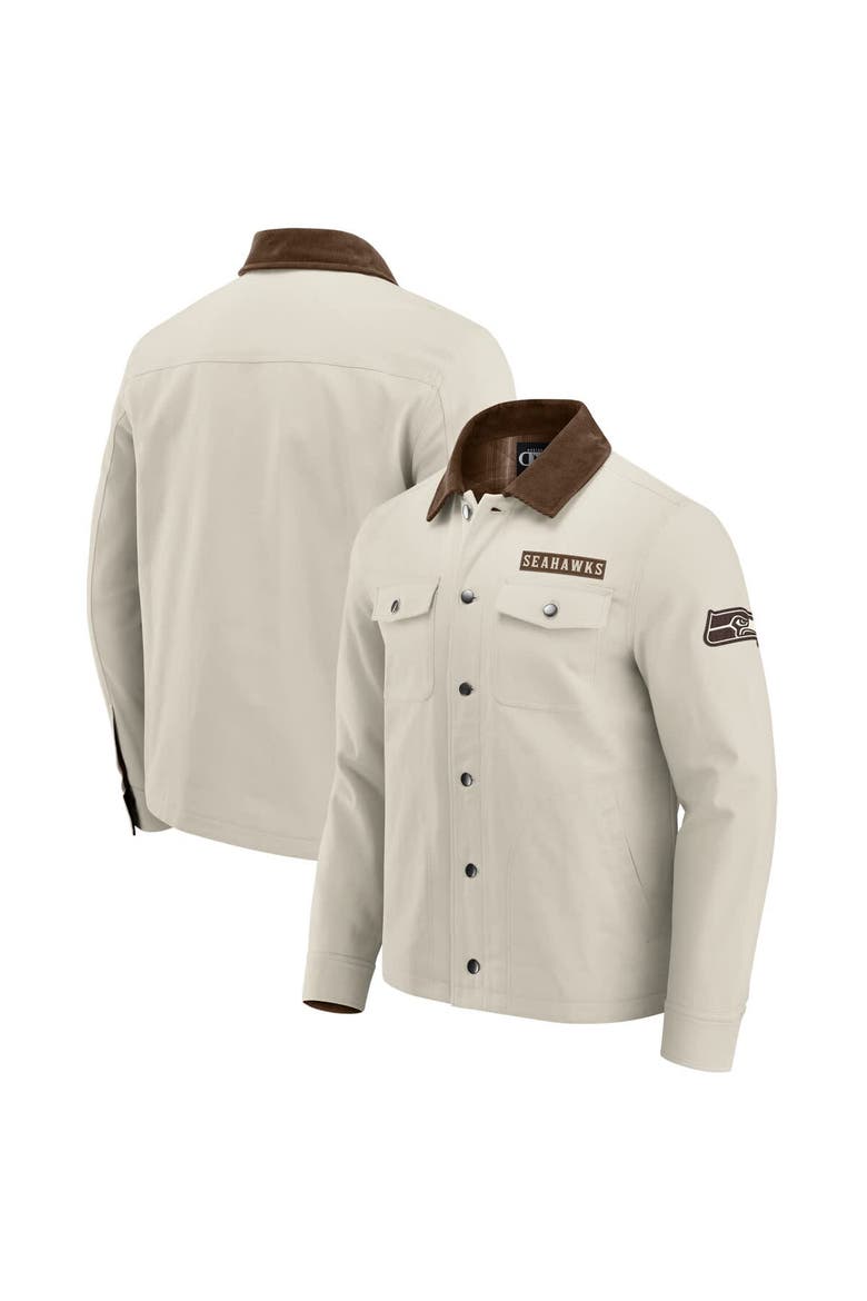 Men's NFL x Darius Rucker Collection by Fanatics Tan Seattle Seahawks Midweight Canvas Full-Button Jacket, Main, color, Tan