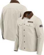 Darius Rucker Collection by Fanatics Men's NFL x Darius Rucker Collection by Fanatics Tan Seattle Seahawks Midweight Canvas Full-Button Jacket