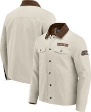 Darius Rucker Collection by Fanatics Men's NFL x Darius Rucker Collection by Fanatics Tan Seattle Seahawks Midweight Canvas Full-Button Jacket