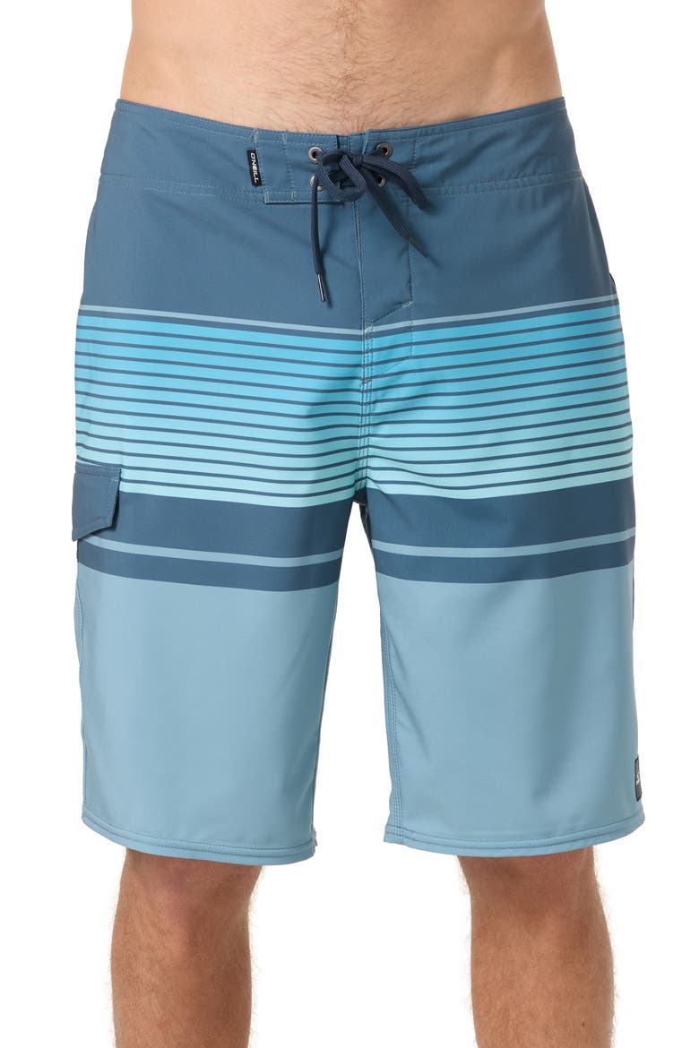Lennox Stripe Board Shorts, Main, color, LEAD