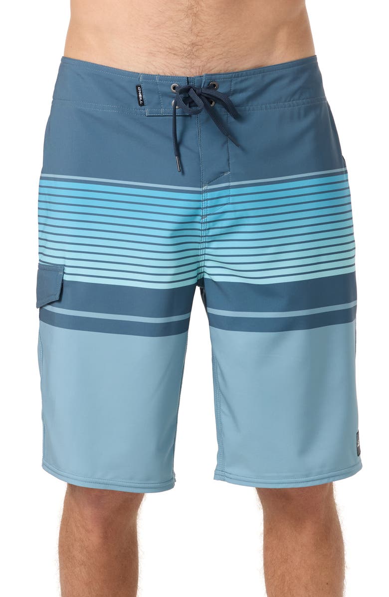 O'Neill Lennox Stripe Board Shorts, Main, color, Lead