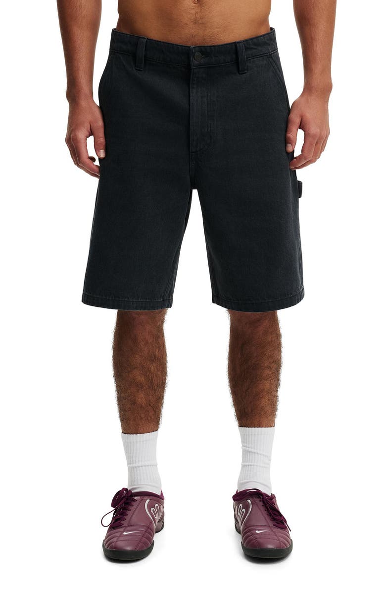 Cotton On Men's Baggy Worker Short, Main, color, Washed Black