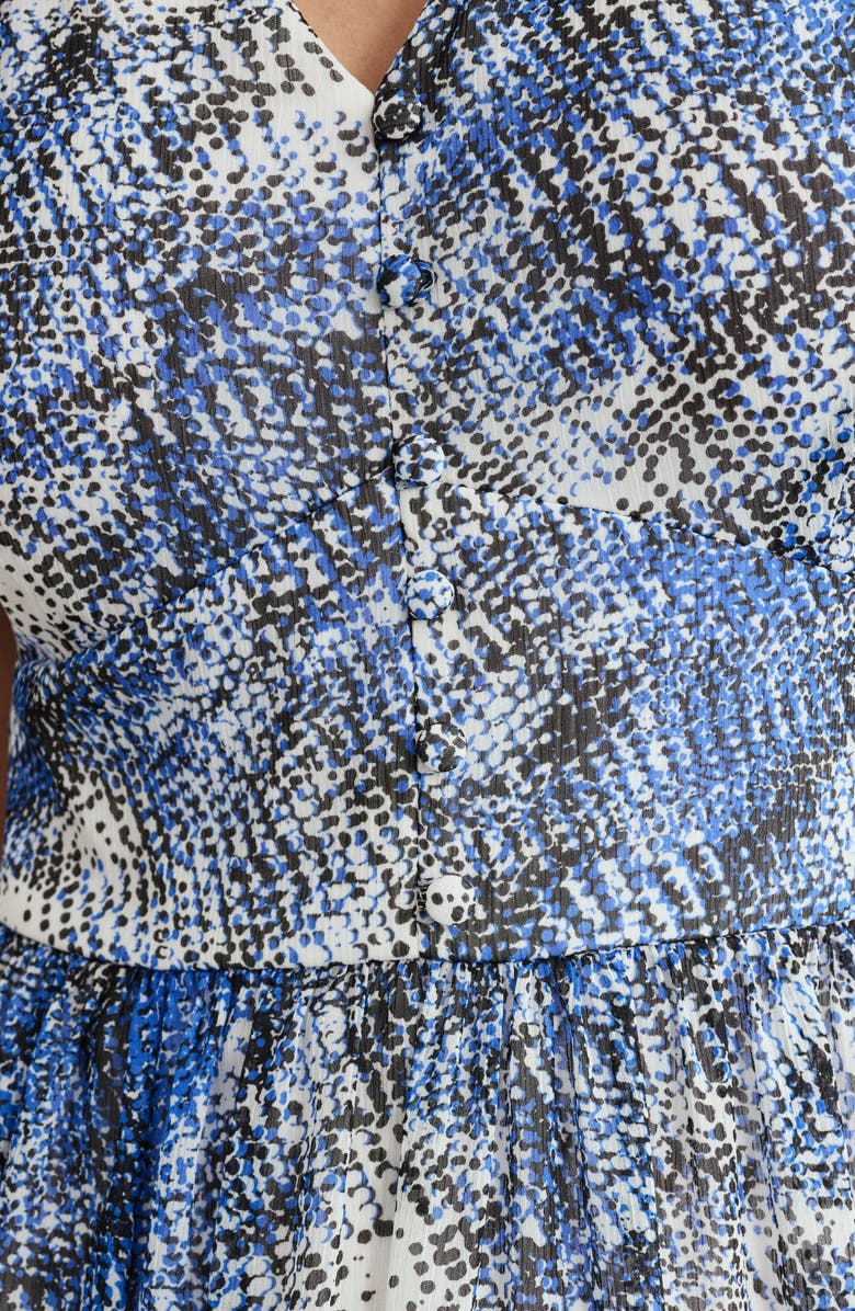 DKNY V-Neck Sleeveless Fit & Flare Midi Dress, Alternate, color, Black/ Blue