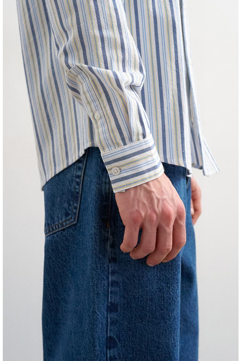 Relaxed Fit Stripe Cotton Button-Down Oxford Shirt, Alternate, color, BLUE MULTI