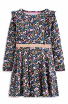 Mini Boden Kids' Floral Long Sleeve Cotton Jersey Dress