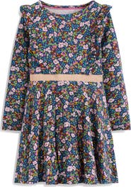 Mini Boden Kids' Floral Long Sleeve Cotton Jersey Dress