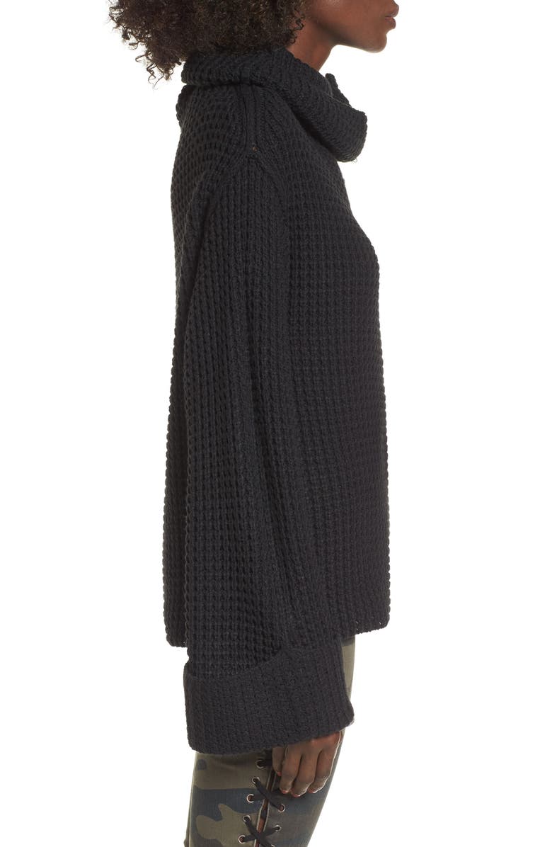 Love By Design Cowl Neck Thermal Stitch Sweater, Alternate, color,