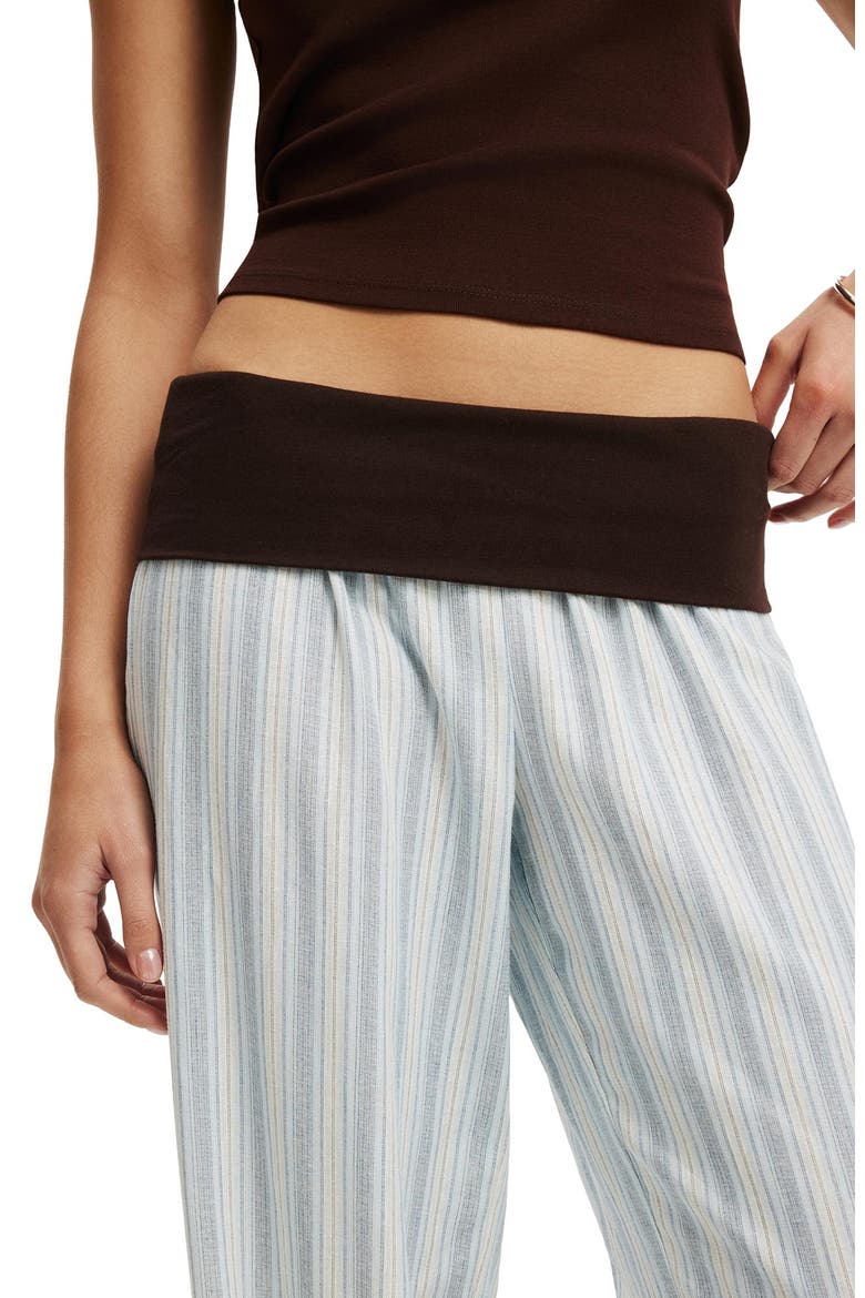 Women's Haven Fold Over Pant, Alternate, color, Ava Stripe Blue