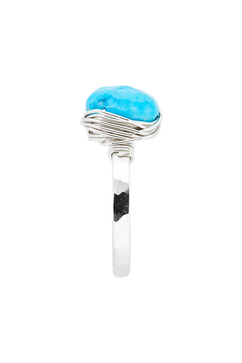 Semiprecious Stone Wire-Wrapped Ring, Alternate, color, STERLING SILVER / TURQUOISE