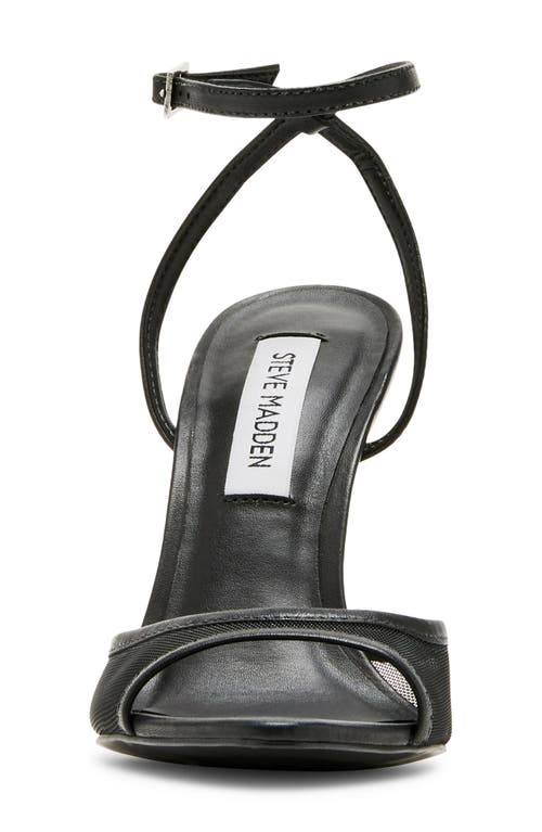 Steve Madden Beki Womens Leather Mesh Inset Ankle Strap In Black