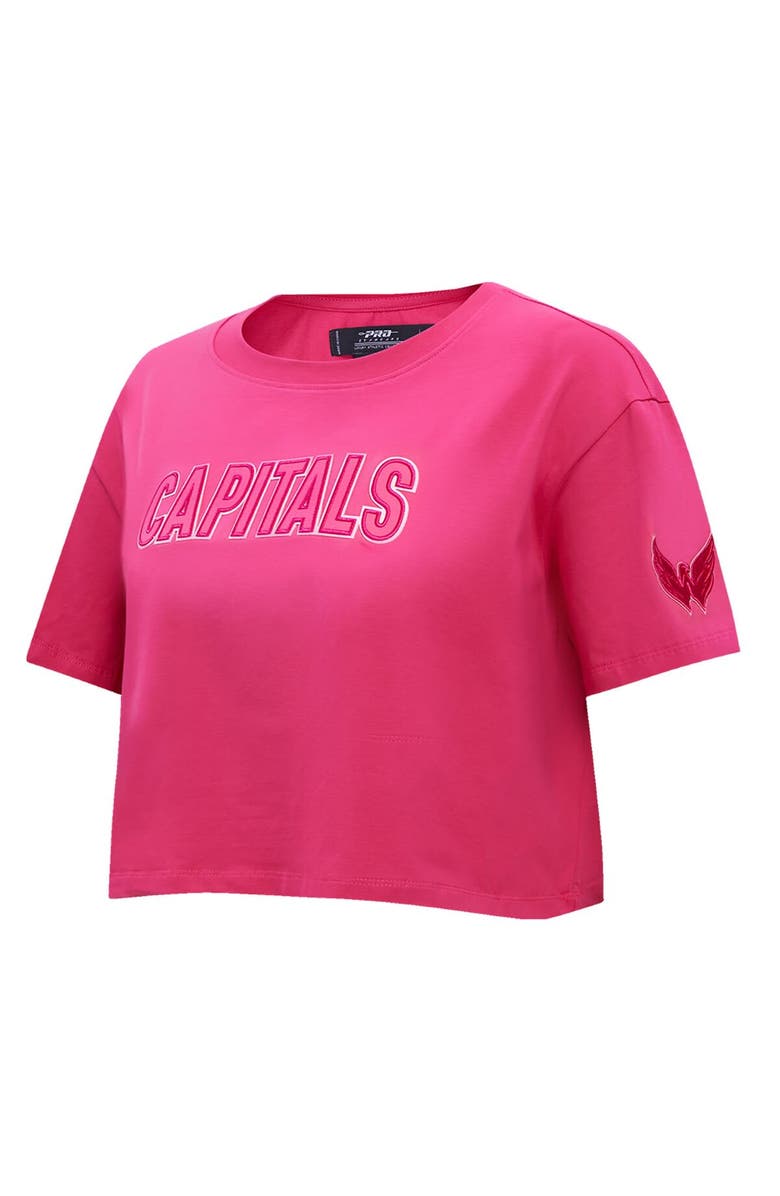 PRO STANDARD Women's Pro Standard Washington Capitals Triple Pink Cropped Boxy T-Shirt, Alternate, color, Pink