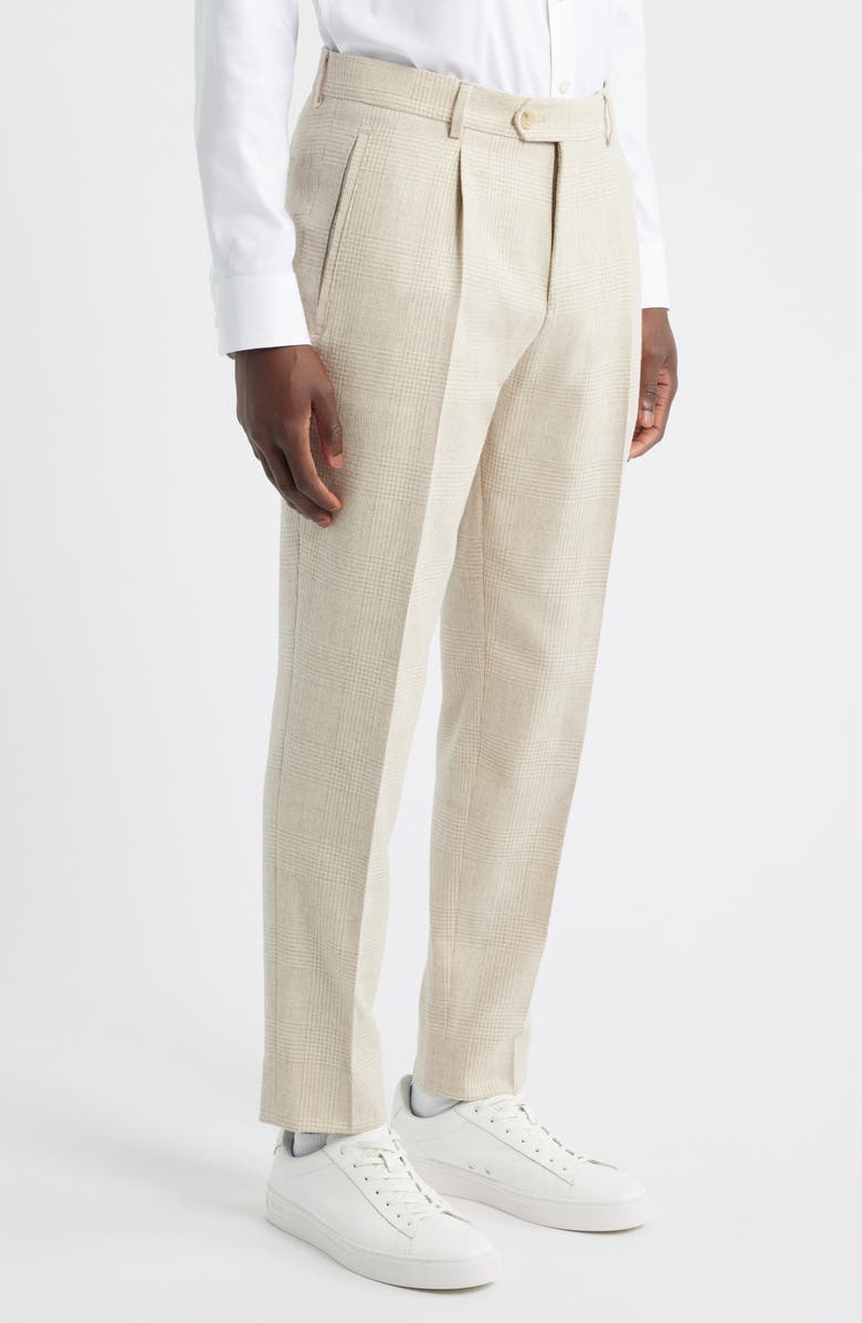 BOSS Peet Pleated Alpaca Blend Dress Pants, Alternate, color, Open Beige