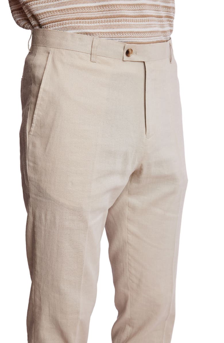 PAISLEY & GRAY Downing Slim Flat Front Linen Blend Dress Pants, Alternate, color, 