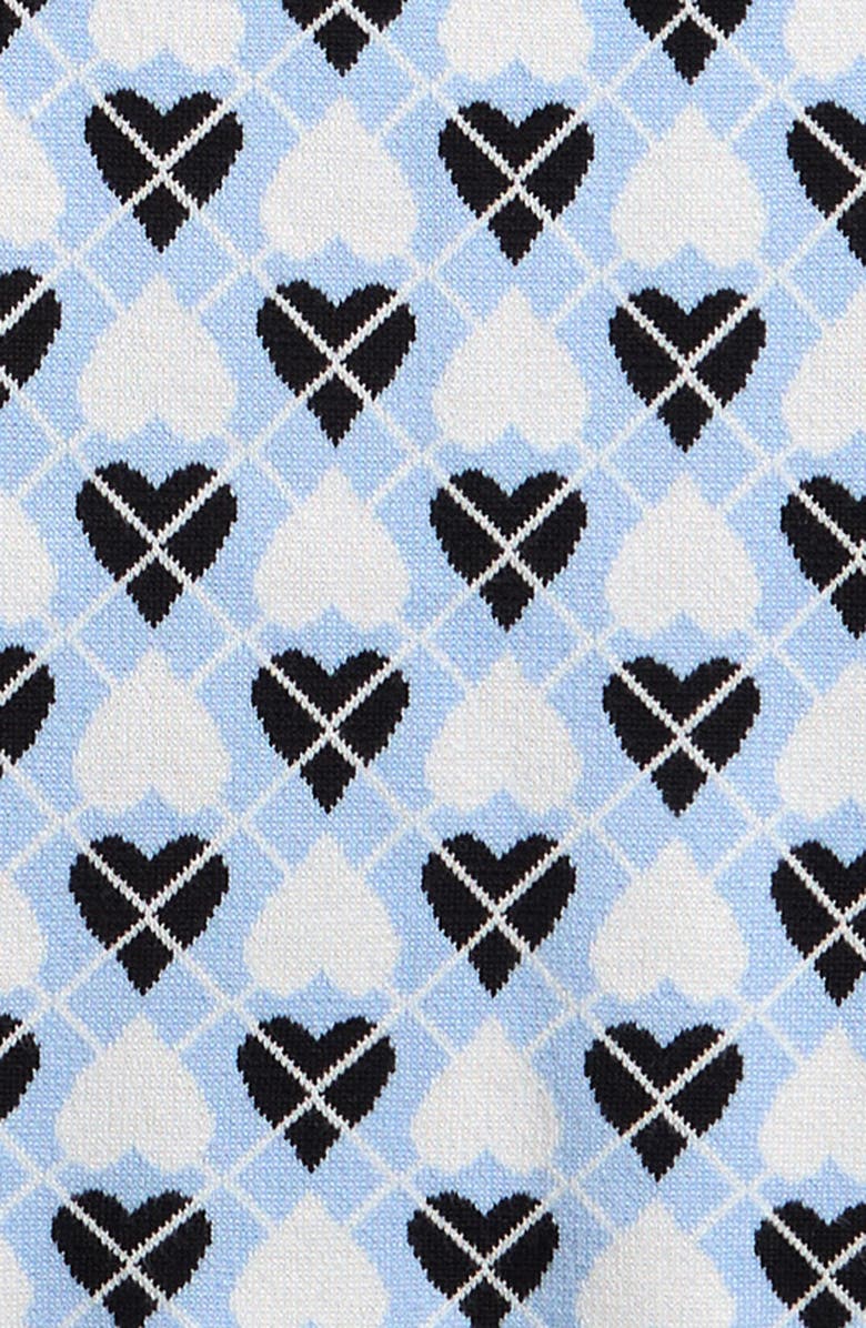 Freshman Kids' Heart Argyle Cardigan, Camisole & Skirt 3-Piece Set, Alternate, color, Candy Blue Heather