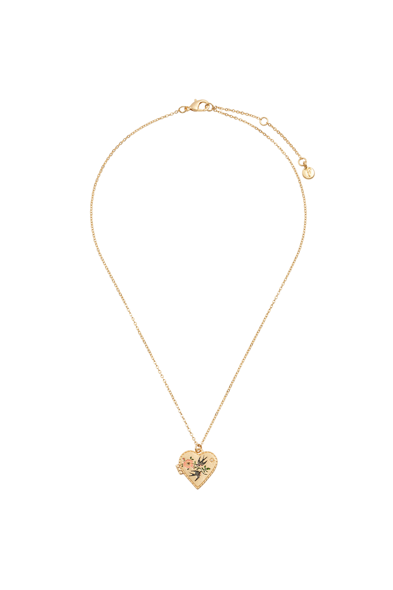 Swallow Locket, Alternate, color, Multi & Gold