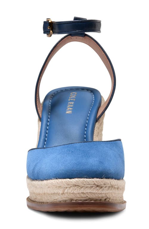 Cole Haan Kyra Cloudfeel Wedge Sandal In Dutch Blue Suede/navy Blazer