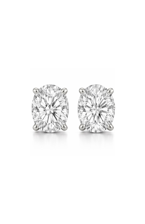 Elena Oval Moissanite Vermeil Stud Earrings