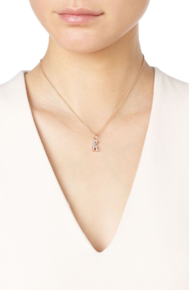Monica Vinader Diamond Initial Pendant Charm, Alternate, color,