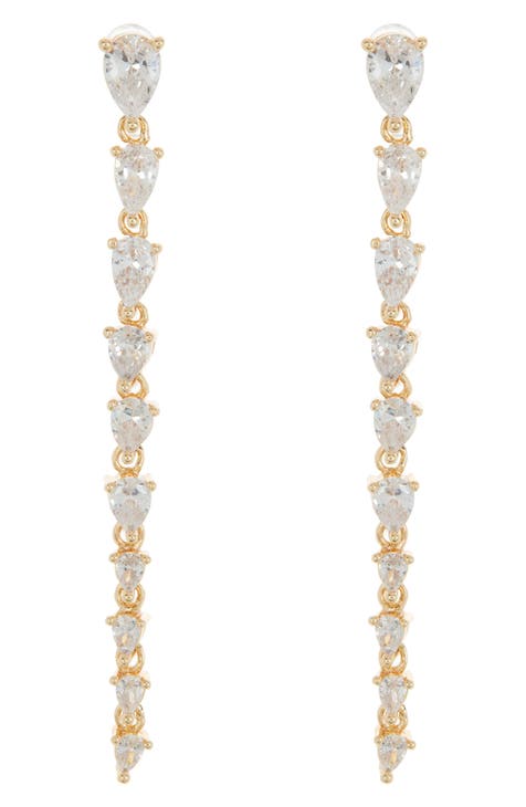 Kristi CZ Linear Drop Earrings