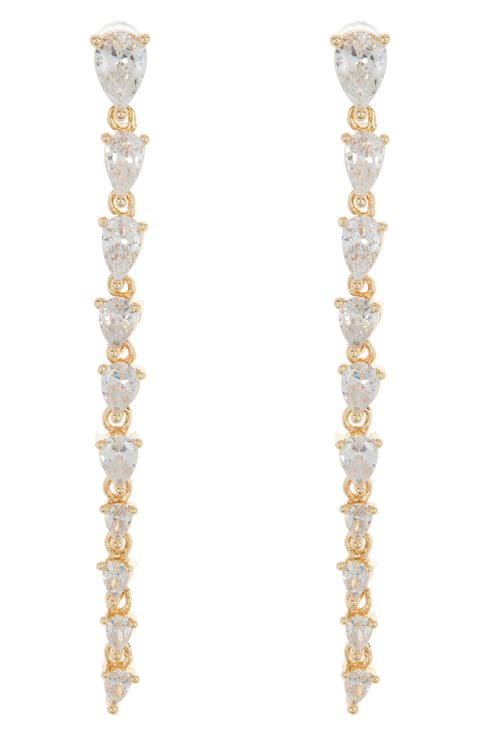 Kristi CZ Linear Drop Earrings