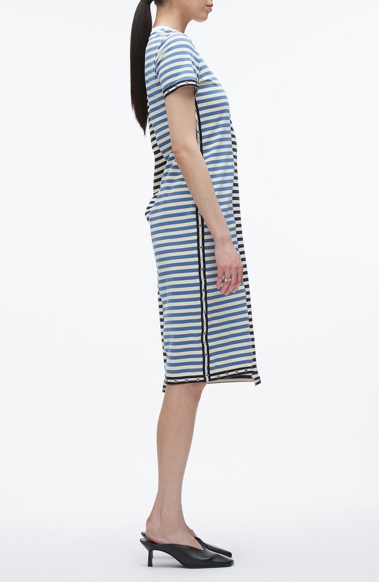 3.1 Phillip Lim Mixed Stripe Cotton T-Shirt Dress, Alternate, color, Midnight Multi
