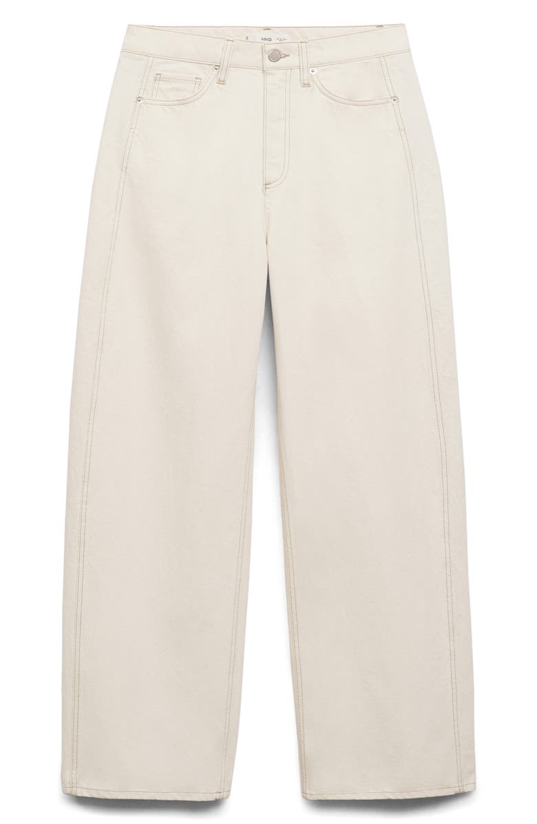 MANGO Camilla High Waist Balloon Leg Jeans, Alternate, color, Ecru